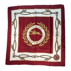 Vintage Longchamp Equestrian Silk Scarf